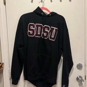 Brand new SDSU black hoodie with embroidered letters size L
